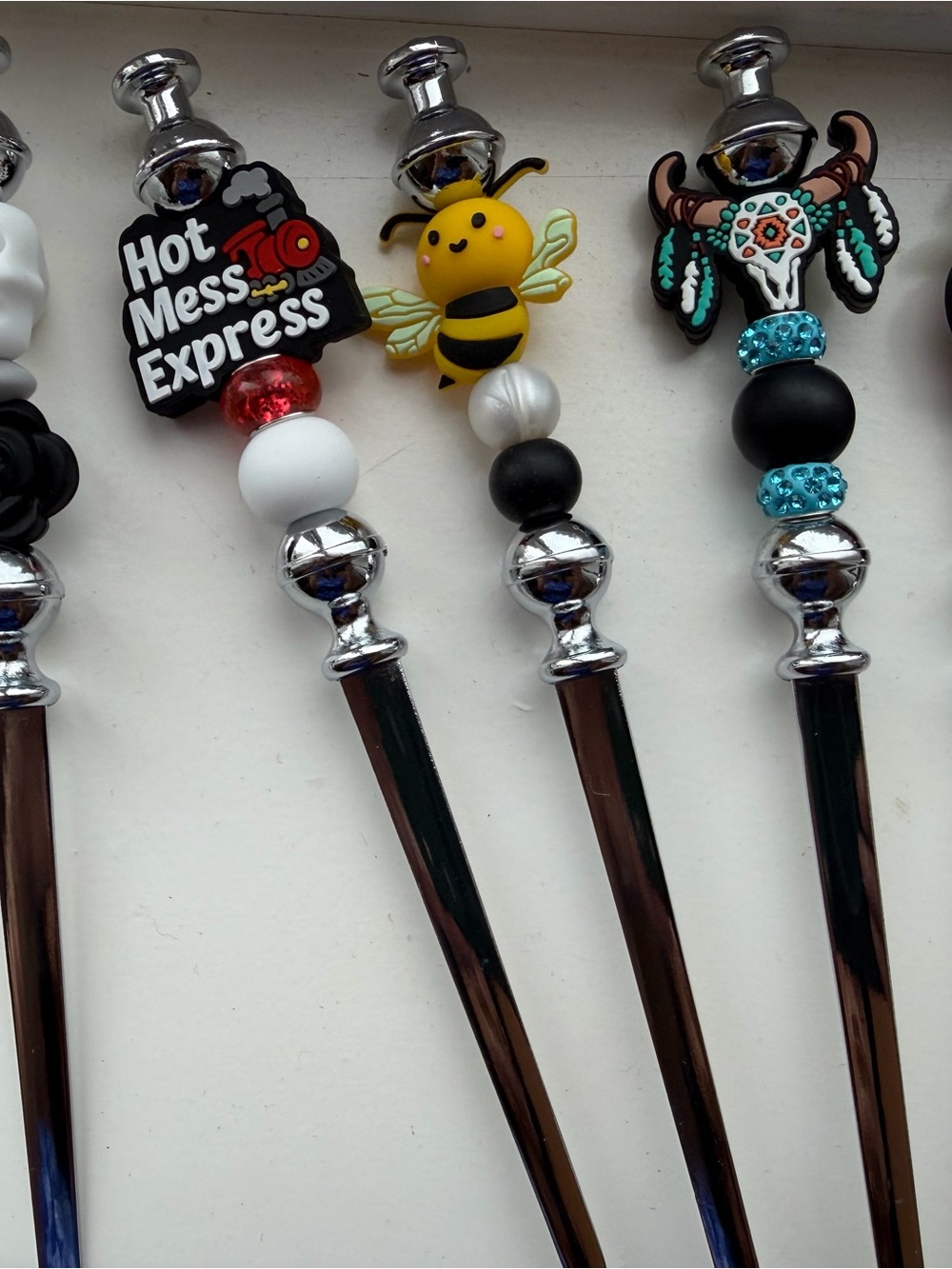 Bee & Southwestern Charm Hair Stick Set - Black, Yellow, Turquoise